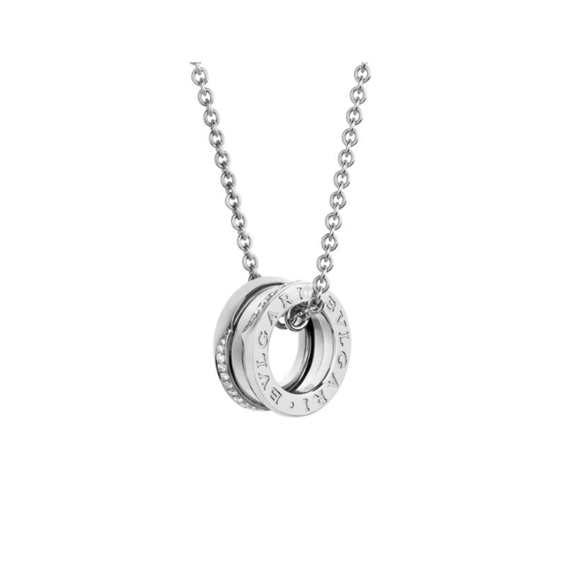 Pre-Owned Bvlgari B.zero1 18K White Gold Demi-Pavé Diamond Necklace