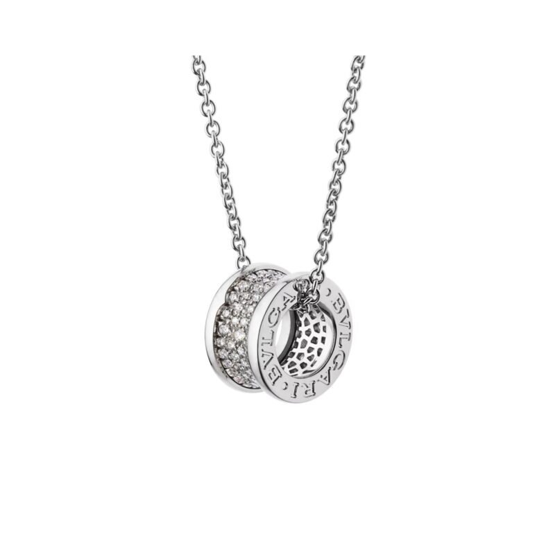 Pre-Owned Bvlgari B.zero1 18K White Gold Pavé Diamond Necklace
