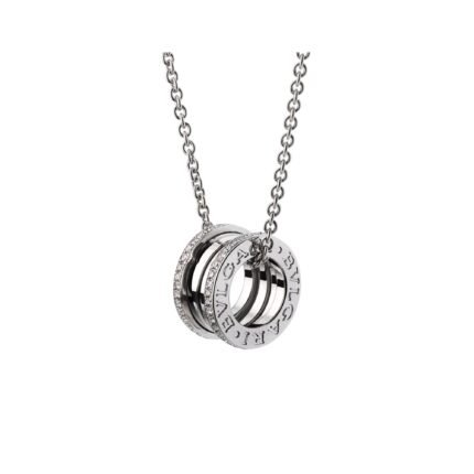 Pre-Owned Bvlgari B.zero1 18K White Gold Pavé Diamond Necklace