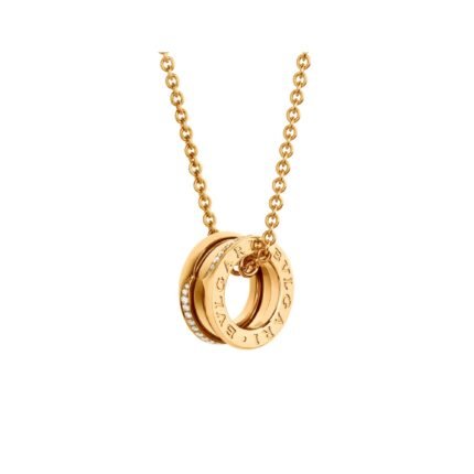 Pre-Owned Bvlgari B.zero1 18K Yellow Gold Demi-Pavé Diamond Necklace
