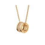 Pre-Owned Bvlgari B.zero1 18K Yellow Gold Pavé Diamond Necklace