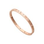 Pre-Owned Bvlgari B.zero1 Essential 18K Rose Gold Diamond Bangle Bracelet