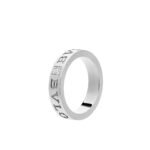 Pre-Owned Bvlgari B.zero1 Essential Band Ring in 18K White Gold Set with a Diamond