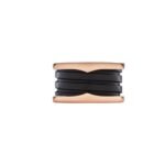 Pre-Owned Bvlgari B.zero1 Four-Band Ring in 18 kt Rose Gold with Black Ceramic Spiral - Image 3