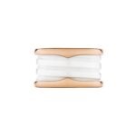 Pre-Owned Bvlgari B.zero1 Four-Band Ring with 18 kt Rose Gold Loops and White Ceramic Spiral - Image 3