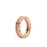 Pre-Owned Bvlgari B.zero1 One-Band Ring in 18K Rose Gold Set with Pavé Diamonds on the Spiral