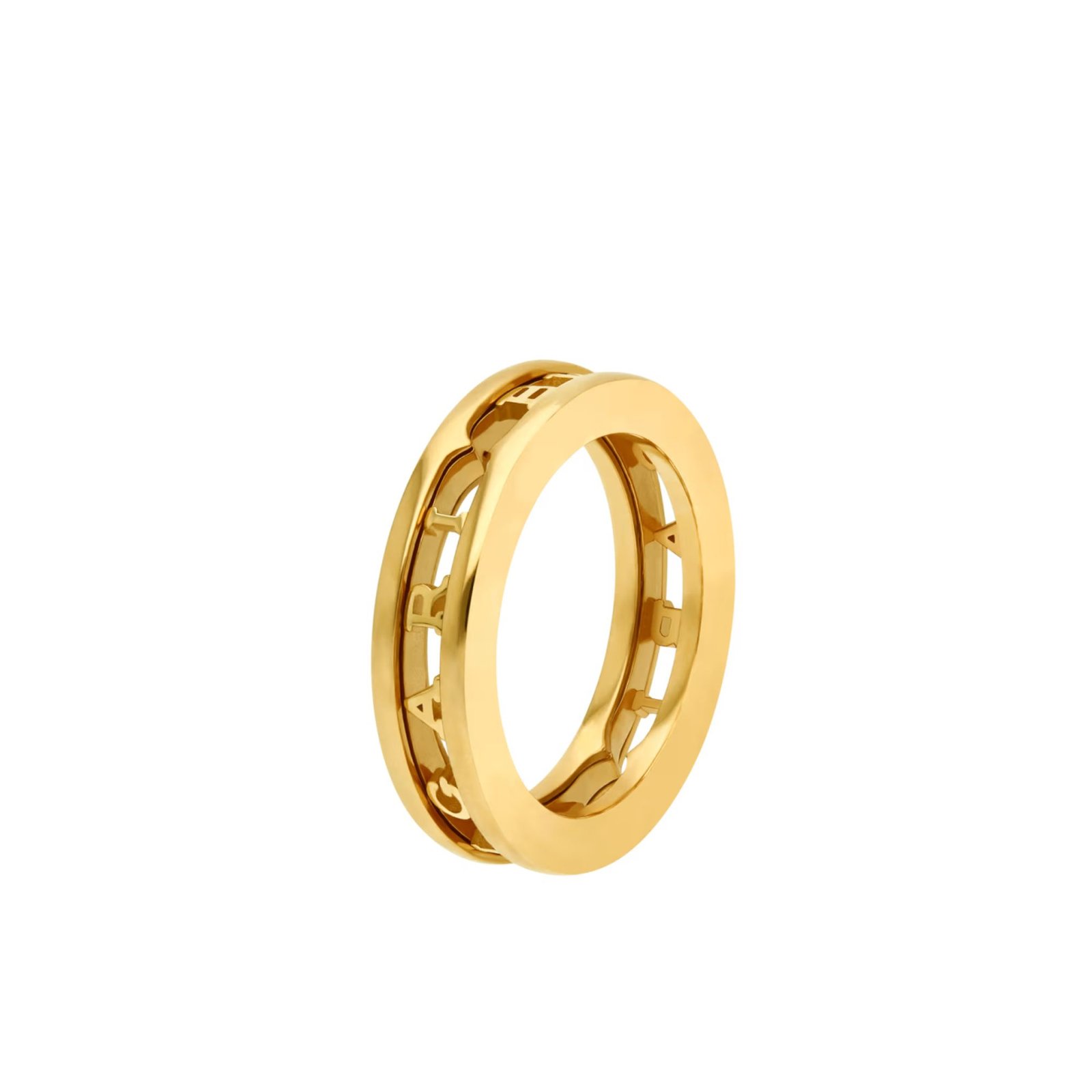 Pre-Owned Bvlgari B.zero1 One-Band Ring in 18K Yellow Gold with Openwork Logo Spiral Pre-Owned Bvlgari B.zero1 One-Band Ring in 18K Yellow Gold with Openwork Logo Spiral
