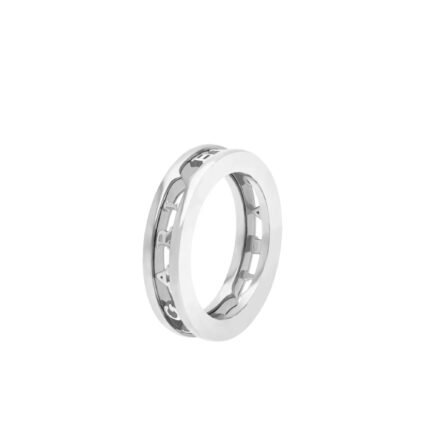 Pre-Owned Bvlgari B.zero1 One-Band Ring with Openwork Logo Spiral in 18 kt White Gold