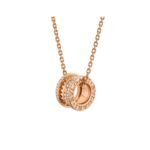 Pre-Owned Bvlgari B.zero1 Rock 18K Rose Gold Pavé Diamond Necklace