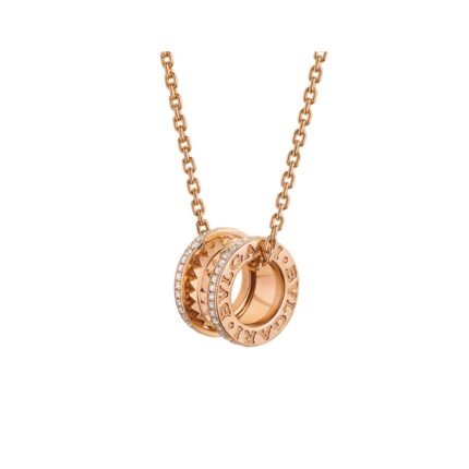 Pre-Owned Bvlgari B.zero1 Rock 18K Rose Gold Pavé Diamond Necklace