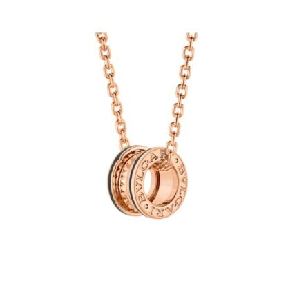 Pre-Owned Bvlgari B.zero1 Rock 18K Rose Gold and Black Ceramic Necklace