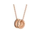 Pre-Owned Bvlgari B.zero1 Rock 18K Rose Gold and Black Ceramic Necklace