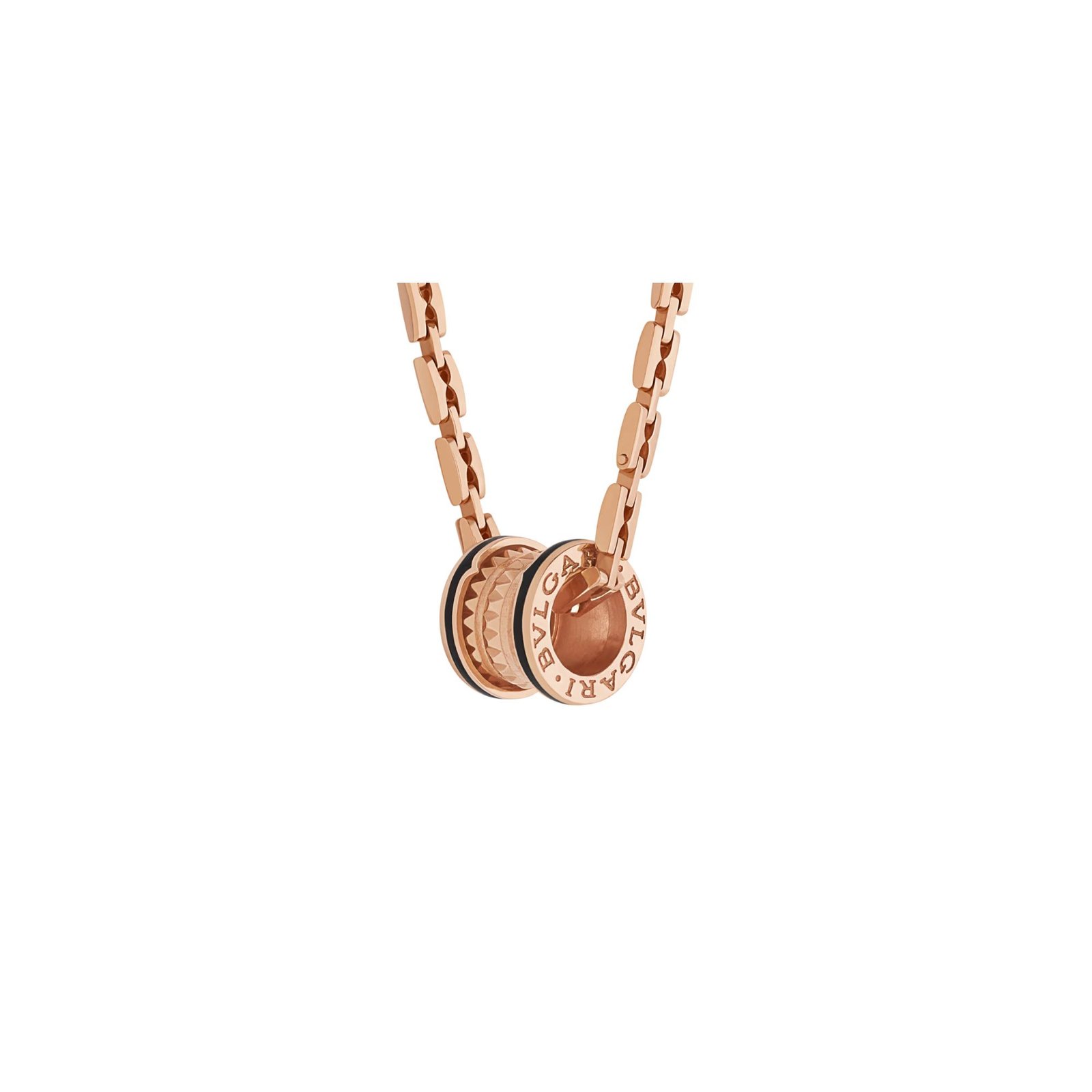 Pre-Owned Bvlgari B.zero1 Rock 18K Rose Gold and Black Ceramic Necklace (1) Pre-Owned Bvlgari B.zero1 Rock 18K Rose Gold and Black Ceramic Necklace