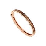 Pre-Owned Bvlgari B.zero1 Rock 18K Rose Gold and Black Ceramic Studded Bangle Bracelet
