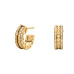 Pre-Owned Bvlgari B.zero1 Rock 18K Yellow Gold Earrings with Studded Spiral and Pavé Diamonds - Image 2