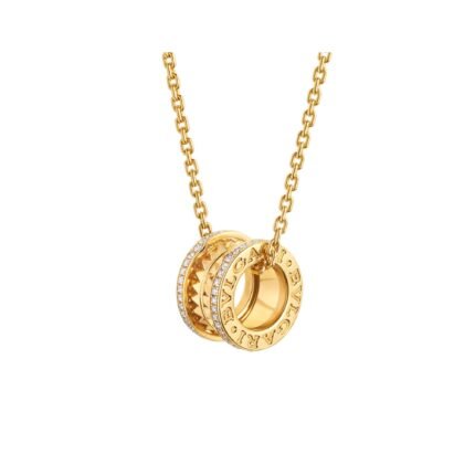 Pre-Owned Bvlgari B.zero1 Rock 18K Yellow Gold Pavé Diamond Necklace