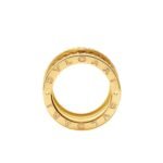 Pre-Owned Bvlgari B.zero1 Rock Four-Band Ring in 18K Yellow Gold with Studded Spiral and Pavé Diamond-Set Edges - Image 2