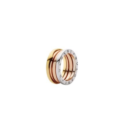 Pre-Owned Bvlgari B.zero1 Three-Band Ring in 18 k Rose, White and Yellow Gold
