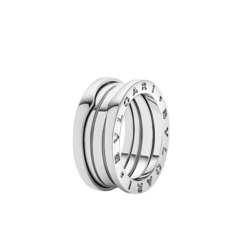 Pre-Owned Bvlgari B.zero1 Three-Band Ring in 18 k White Gold