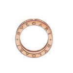 Pre-Owned Bvlgari B.zero1 Three-Band Ring in 18K Rose Gold Set with Full Pavé Diamonds Along the Edges - Image 2