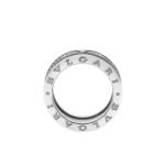 Pre-Owned Bvlgari B.zero1 Three-Band Ring in 18K White Gold Set with Full Pavé Diamonds Along the Edges - Image 2