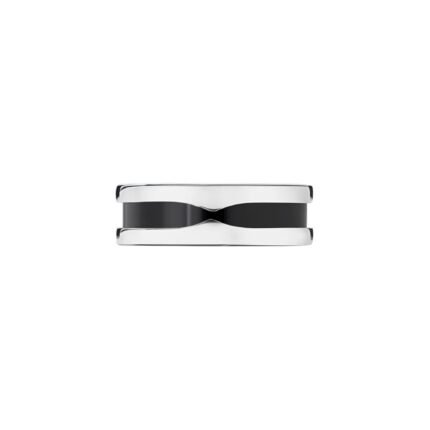 Pre-Owned Bvlgari Save the Children One-Band Ring in Sterling Silver with Black Ceramic