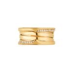 Pre-Owned Bvlgari B.zero1 Three-Band Ring in 18K Yellow Gold Set with Demi-Pavé Diamonds - Image 3