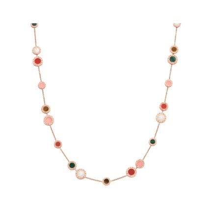 Pre-Owned Bvlgari Bvlgari 18K Rose Gold Multi-Gemstone Sautoir Necklace