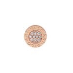 Pre-Owned Bvlgari Bvlgari 18K Rose Gold Single Circle Stud Earring with Round Brilliant Pavé Diamonds
