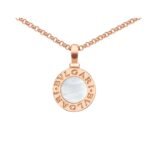 Pre-Owned Bvlgari Bvlgari 18K Rose Gold and Mother-of-Pearl Circle Pendant Necklace - Image 2