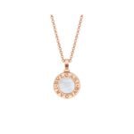 Pre-Owned Bvlgari Bvlgari 18K Rose Gold and Mother-of-Pearl Circle Pendant Necklace
