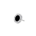 Pre-Owned Bvlgari Bvlgari 18K White Gold Single Circle Stud Earring with Black Onyx Element - Image 2