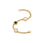 Pre-Owned Bvlgari Bvlgari 18K Yellow Gold Mother-of-Pearl and Onyx Soft Bracelet - Image 4