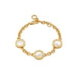 Pre-Owned Bvlgari Bvlgari 18K Yellow Gold Mother-of-Pearl and Onyx Soft Bracelet - Image 3