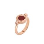 Pre-Owned Bvlgari Bvlgari Flip Ring in 18 k Rose Gold Set with Mother-of-Pearl and Carnelian Elements - Image 2