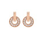 Pre-Owned Bvlgari Bvlgari Openwork 18K Rose Gold Earrings with Full Pavé Diamonds - Image 3