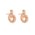 Pre-Owned Bvlgari Bvlgari Openwork 18K Rose Gold Earrings with Full Pavé Diamonds - Image 2