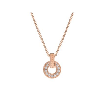 Pre-Owned Bvlgari Bvlgari Openwork 18K Rose Gold Full Pavé Diamond Necklace