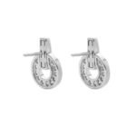 Pre-Owned Bvlgari Bvlgari Openwork 18K White Gold Earrings with Full Pavé Diamonds - Image 2