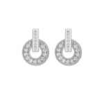 Pre-Owned Bvlgari Bvlgari Openwork 18K White Gold Earrings with Full Pavé Diamonds - Image 3
