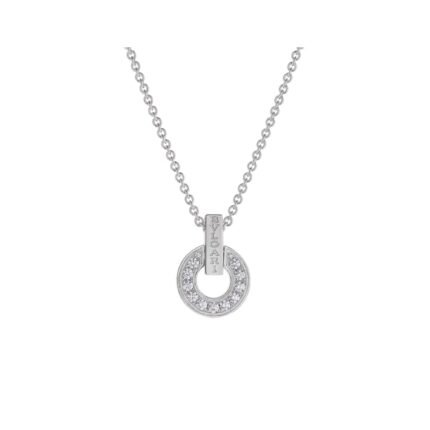 Pre-Owned Bvlgari Bvlgari Openwork 18K White Gold Full Pavé Diamond Necklace