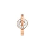 Pre-Owned Bvlgari Bvlgari Openwork Ring in 18 k Rose Gold Set with Mother-of-Pearl Elements and a Round Brilliant-Cut Diamond - Image 2