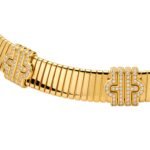 Pre-Owned Bvlgari Bvlgari Tubogas 18K Yellow Gold Pavé Diamond Necklace - Image 2