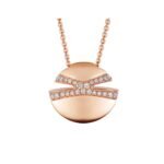 Pre-Owned Bvlgari Cabochon 18K Rose Gold Demi Pavé Diamond Necklace - Image 2