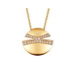 Pre-Owned Bvlgari Cabochon 18K Yellow Gold Demi Pavé Diamond Necklace - Image 3