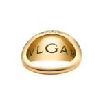 Pre-Owned Bvlgari Cabochon Ring in 18K Yellow Gold Set with Demi Pavé Diamonds - Image 3