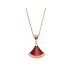 Pre-Owned Bvlgari Divas’ Dream 18K Rose Gold Carnelian and Diamond Necklace