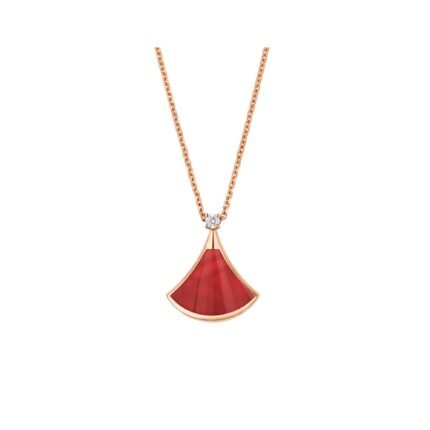 Pre-Owned Bvlgari Divas’ Dream 18K Rose Gold, Carnelian and Diamond Necklace