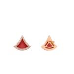 Pre-Owned Bvlgari Divas' Dream 18K Rose Gold Earrings with Carnelian Elements and Pavé Diamonds - Image 2