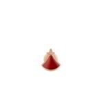 Pre-Owned Bvlgari Divas' Dream 18K Rose Gold Fan-Shaped Single Stud Earring with Carnelian and Pavé Diamonds
